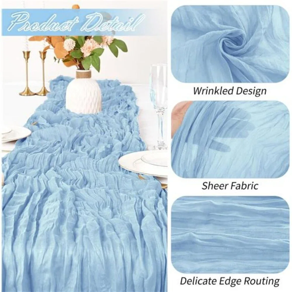 15 pack baby blue cheesecloth table runner 9ft gauze fabric wedding party decor